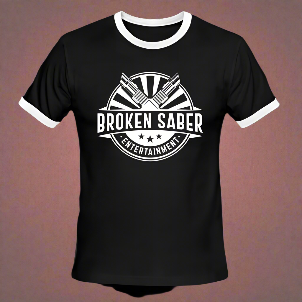 Broken Saber OG Logo Men's Ringer T-Shirt - black/white